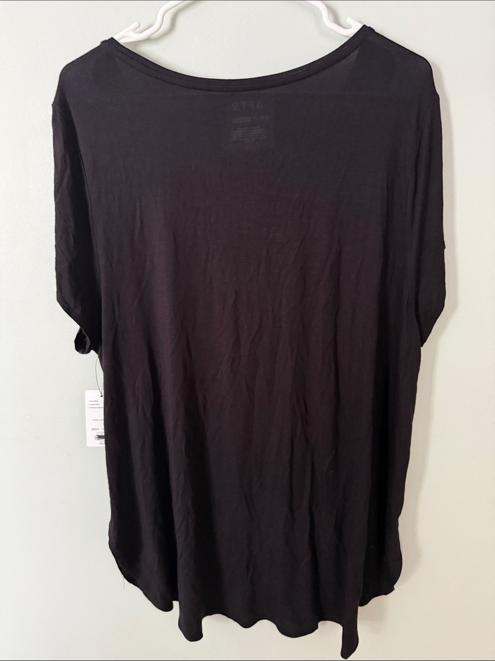 NWT Apt. 9 Black Scoop Neck Short Sleeve Tunic Size XXL - Picture 6 of 7